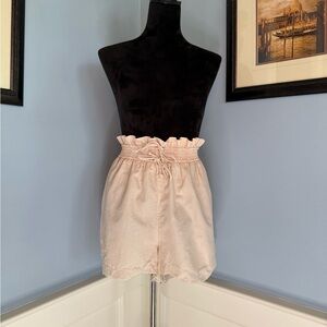 High-Waisted Cream Shorts